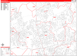 Round Rock Wall Map Zip Code Red Line Style 2026